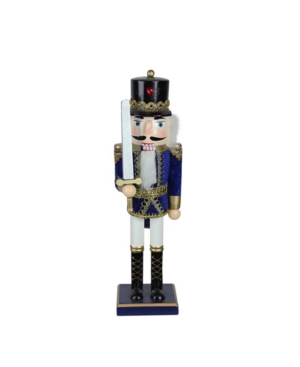 Northlight Wooden Christmas Nutcracker Soldier With Sword Tabletop Decorations In Blue