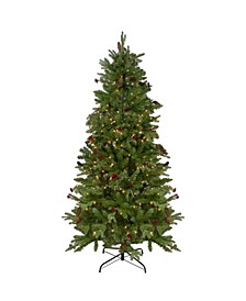 Pre-Lit Mixed Winter Berry Pine Artificial Christmas Tree