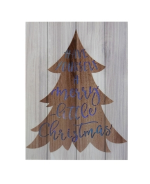 Northlight Lighted Tree "have Yourself A Merry Little Christmas" Wall Plaque In Gray