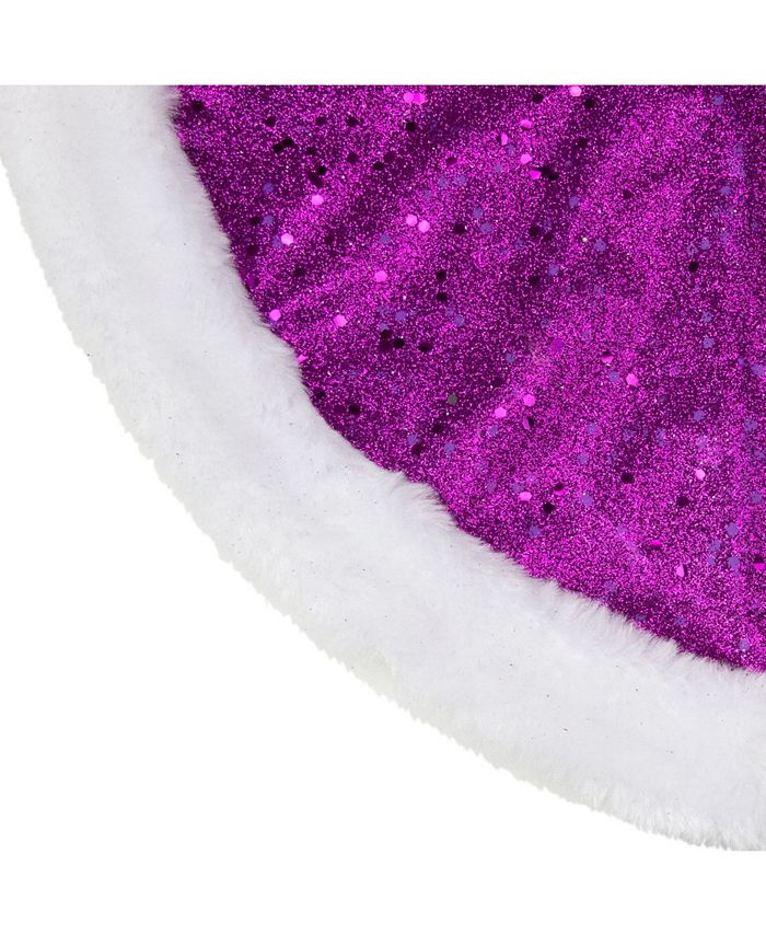 Northlight Glitter Mini Christmas Tree Skirt with Faux Fur Trim Macy's