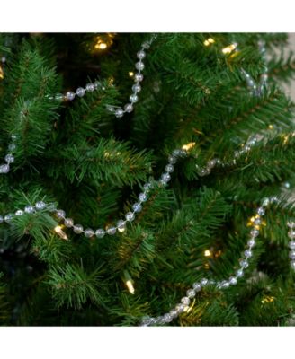 Unlit Shiny Clear Iridescent Beaded Artificial Christmas Garland