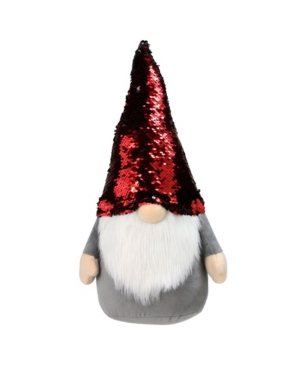 Northlight Gnome With Flip Sequin Hat Christmas Decoration In Red