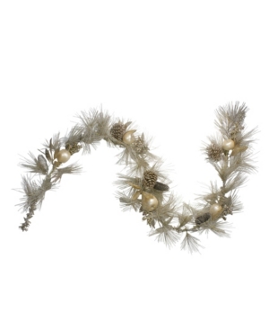 Northlight Unlit Pomegranate And Apple Pine Needle Artificial Christmas Garland In Gold
