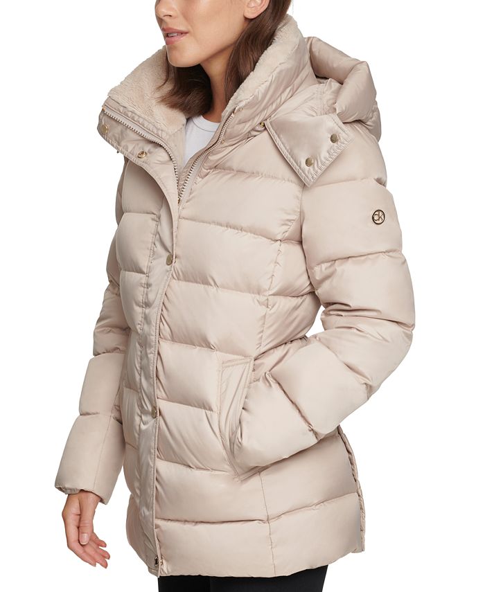 Winter Coats for Women Fleece Lined Puffer Jacket Fashion Hooded Down Coat  Button Down Padded Outerwear with Fur Trim