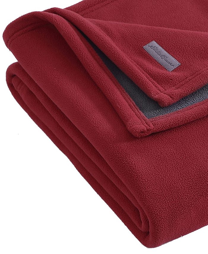 Eddie Bauer Solid Reversible Throw, 60" L x 50" W Macy's