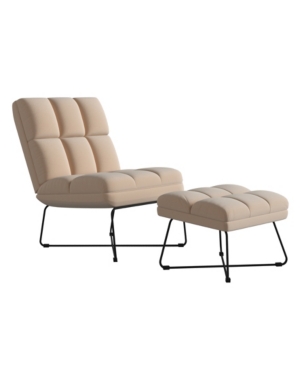 Handy Living Gregor Modern Armless Chair and Ottoman Set