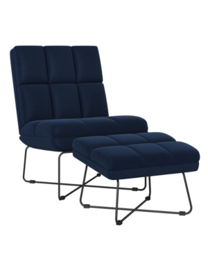 Handy Living Gregor Modern Armless Chair and Ottoman Set