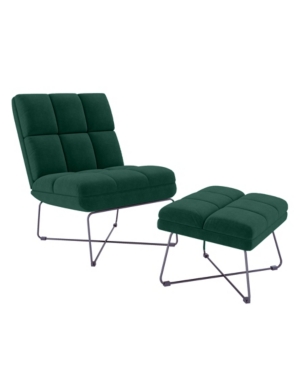 Handy Living Gregor Modern Armless Chair and Ottoman Set