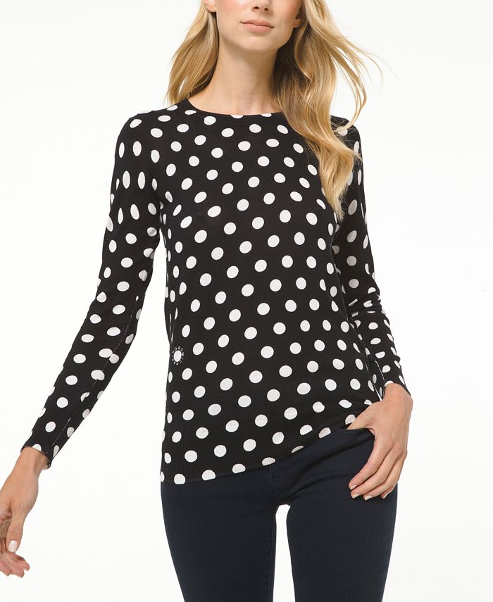 Michael Kors Dot-Print Sweater - Macy's