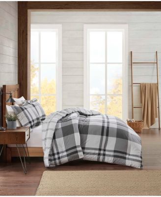 Premier Comfort - Flannel plaid Full/Queen comforter mini set