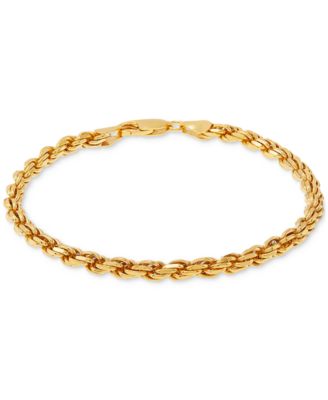 Men's Rope Link Bracelet (4mm) in 18k Gold-Plated Sterling Silver