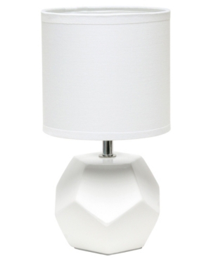 Simple Designs Round Prism Mini Table Lamp with Matching Fabric Shade