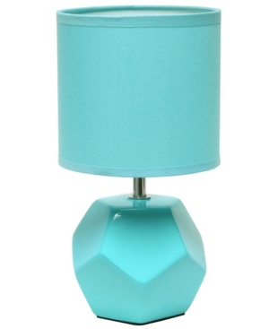Simple Designs Round Prism Mini Table Lamp with Matching Fabric Shade