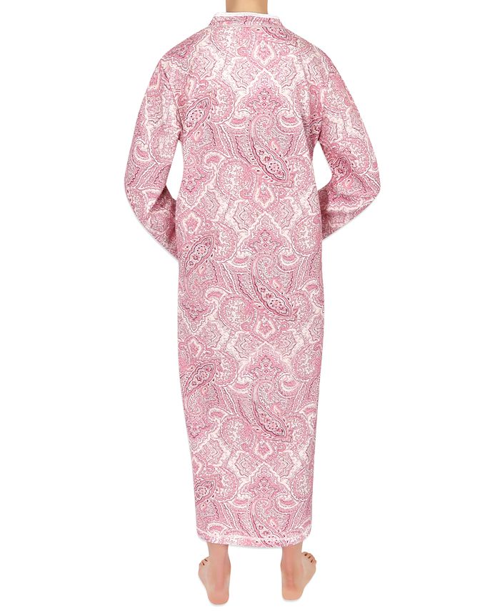 Miss Elaine Plus Size PaisleyPrint Long Zipper Robe Macy's