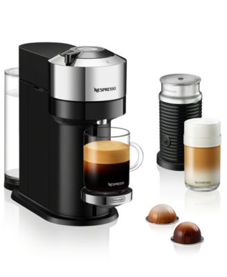 Nespresso Vertuo Next Deluxe Coffee and Espresso Machine by De Longhi Chrome with Aeroccino Milk Frother Macy s