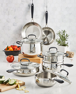 Belgique Stainless Steel 12-Pc. Cookware Set, Created for Macy's - Macy's