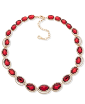 image of Anne Klein Gold-Tone Stone & Crystal Statement Necklace, 16