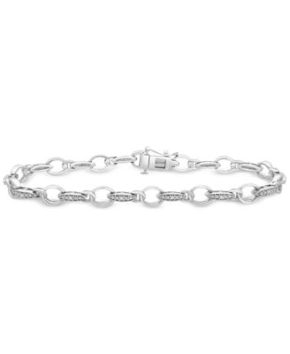 Macy's - Diamond Circle Link Bracelet (1/6 ct. t.w.) in Sterling Silver