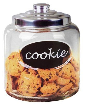 Home Basics - Glass Cookie Jar with Metal Top