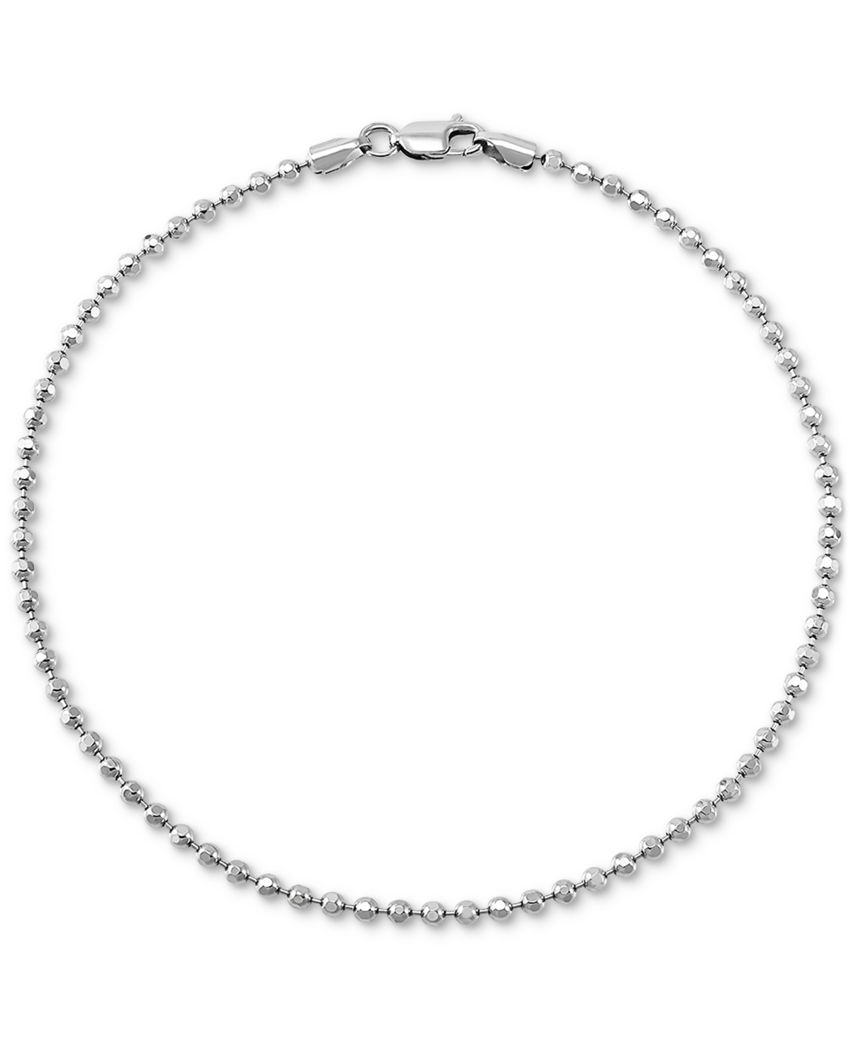 Giani Bernini Beaded Link Ankle Bracelet in 18k Gold-Plated Sterlingor Sterling Silver, Created for Macy's - Silver