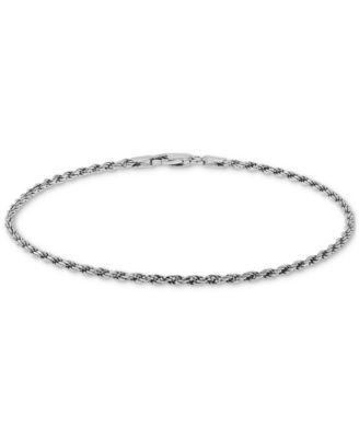Giani Bernini Rope Chain Ankle Bracelet (2mm) in 18k Gold-Plated Sterling Silver or Sterling Silver, Created for Macy's