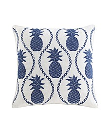 Pineapple Resort Embroidered 20" Decorative Pillow