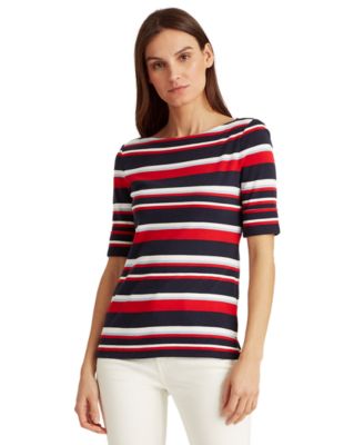 Lauren Ralph Lauren Striped Boatneck Top - Macy's