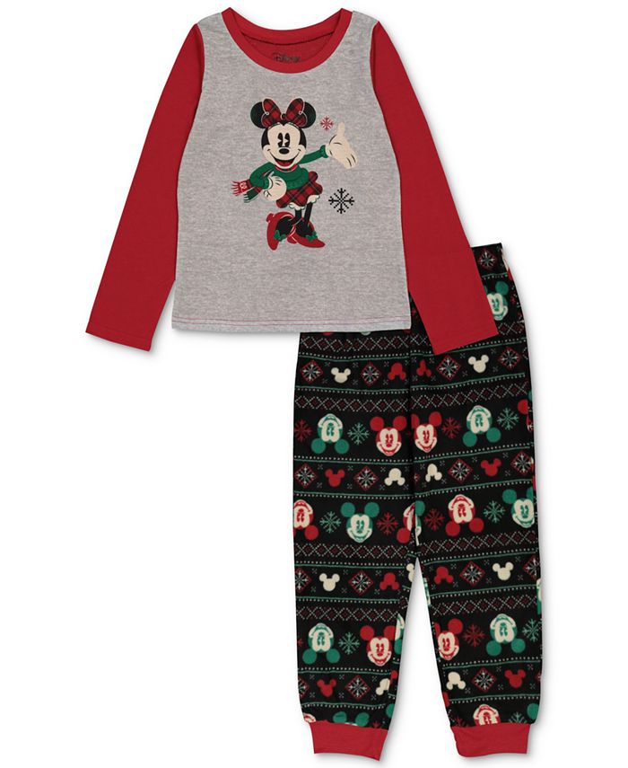 Briefly Stated Matching Girls Holiday Mickey & Minnie Family Pajama Set ...