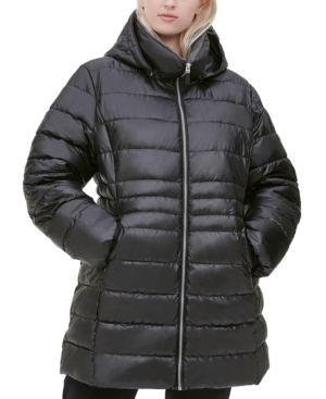 MARC NEW YORK PLUS SIZE HOODED PUFFER COAT