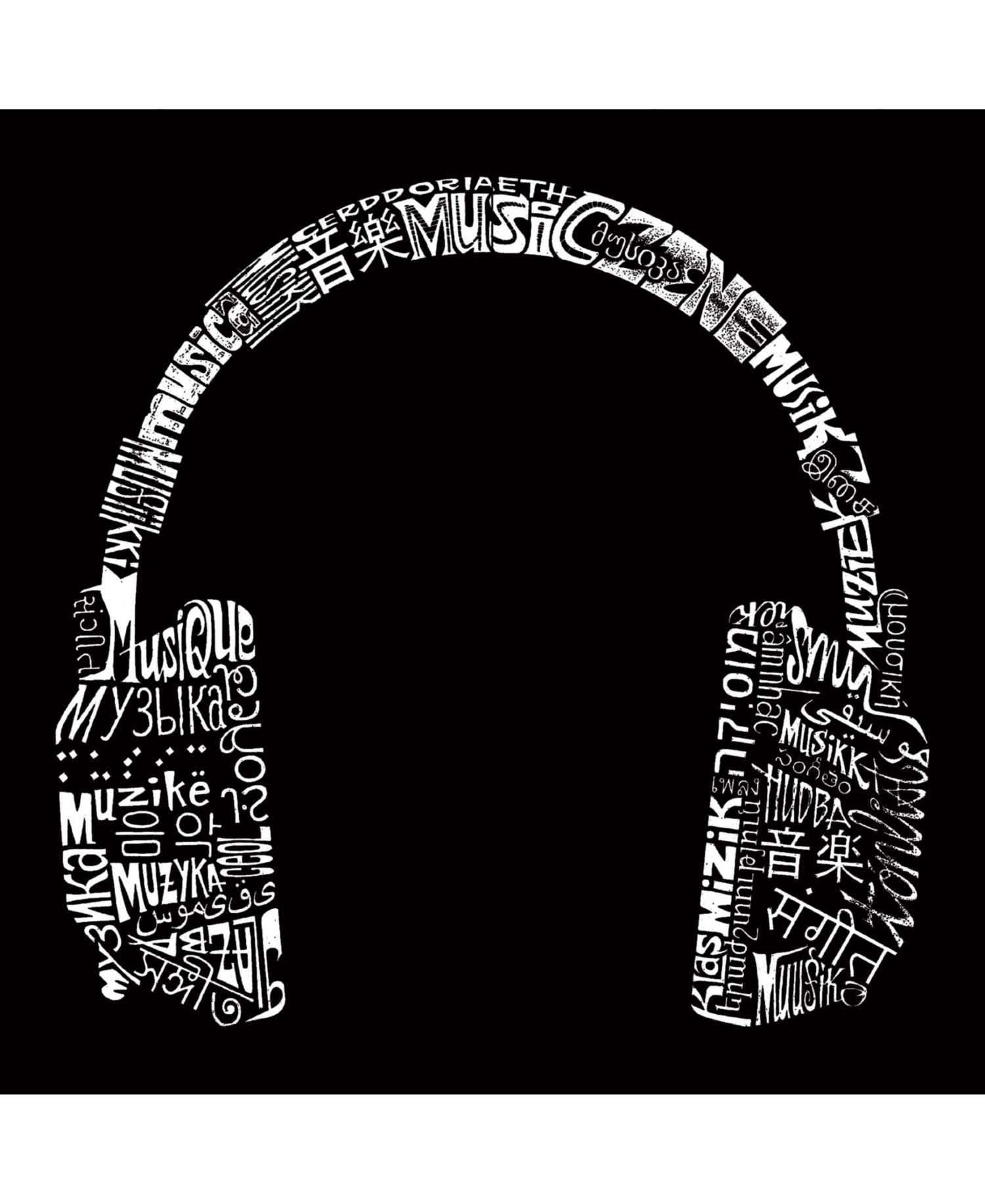 Men's Word Art Headphones - Languages Crewneck Sweatshirt