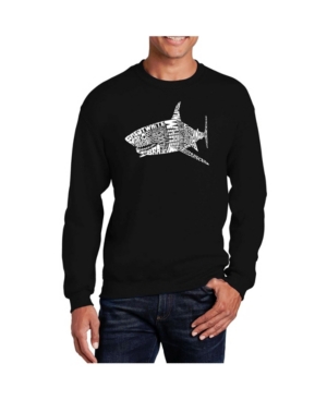 La Pop Art Big & Tall Men's Word Art Species Of Shark Crewneck Sweatshirt