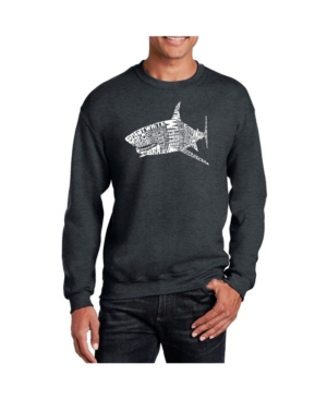 La Pop Art Big & Tall Men's Word Art Species Of Shark Crewneck Sweatshirt