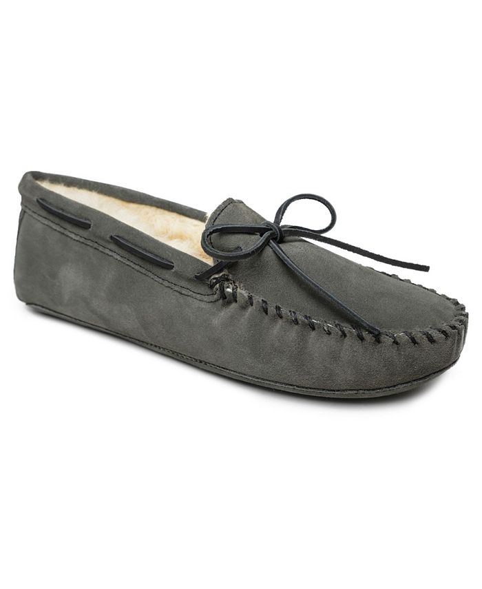 Minnetonka men's sheepskin cheap softsole moccasin slipper