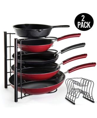 HomeIT - 6-Tier Pots and Pan Rack and Lid Organizer, Set of 2