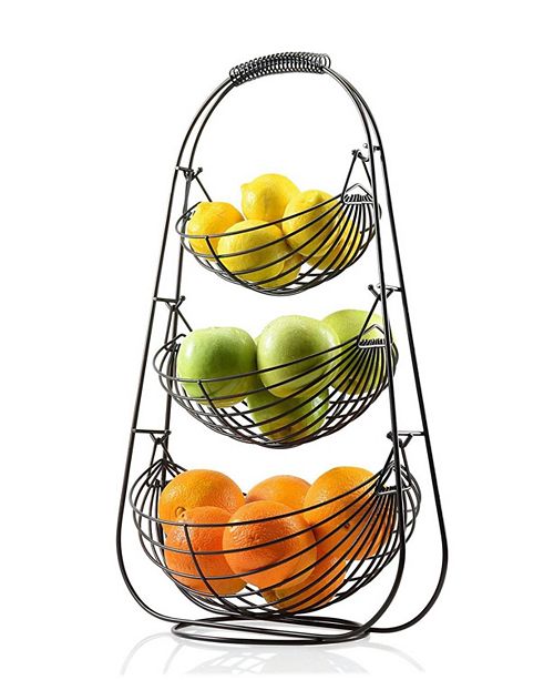 Homeit Bronze 3 Tier Fruit Basket Reviews Cleaning Organization Home Macy S