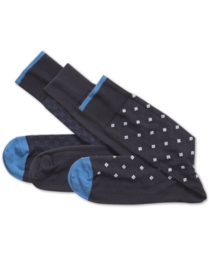 Johnston & Murphy Men's 3-Pk Assorted Print Socks