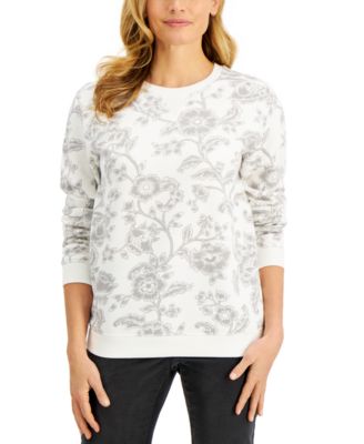 Karen Scott Petite Printed Sweatshirt, Created For Macy's - Macy's