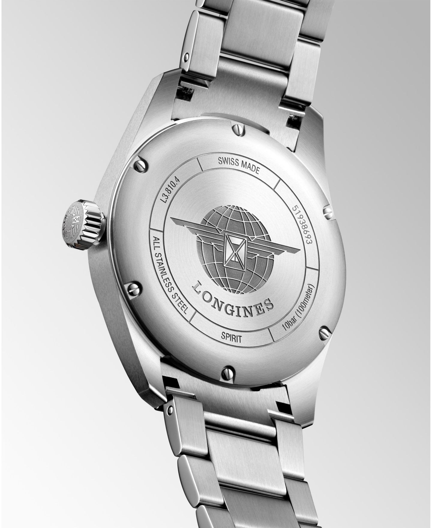 Мужские часы Longines Automatic Spirit Stainless Steel Chronometer Bracelet Watch 40mm — фото 3