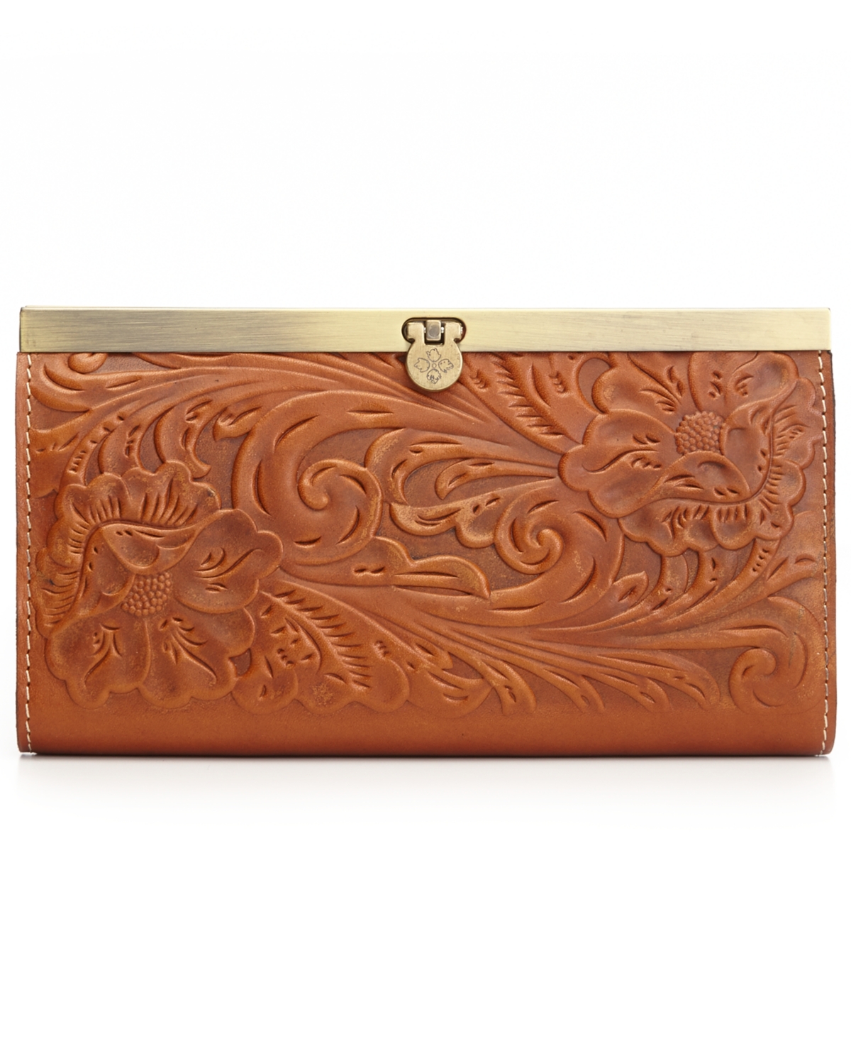Patricia Nash Cauchy Tooled Leather Wallet In Florence,gold