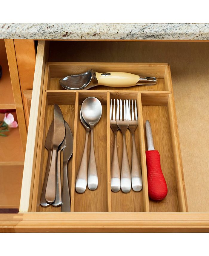 Home Basics Bamboo Cutlery Tray Macy's
