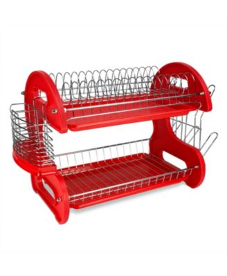Home Basics - 2-Tier Plastic Dish Drainer