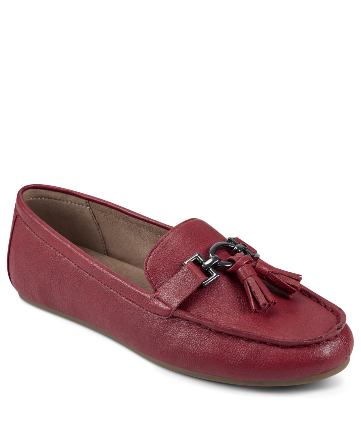 Shop Aerosoles Women's Deanna Driving Style Loafers In Red Fabric