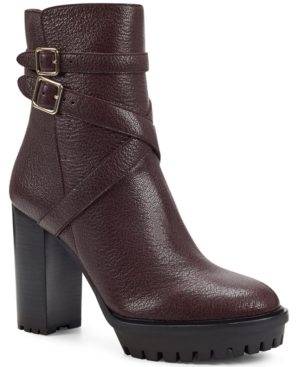 image of Vince Camuto Women-s Elisen Buckle Lug Sole Booties Women-s Shoes