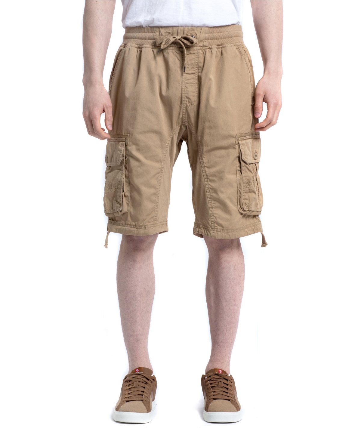 Southpole Young Mens Jogger Shorts with Cargo Pockets in Solid and Camo Colors 
