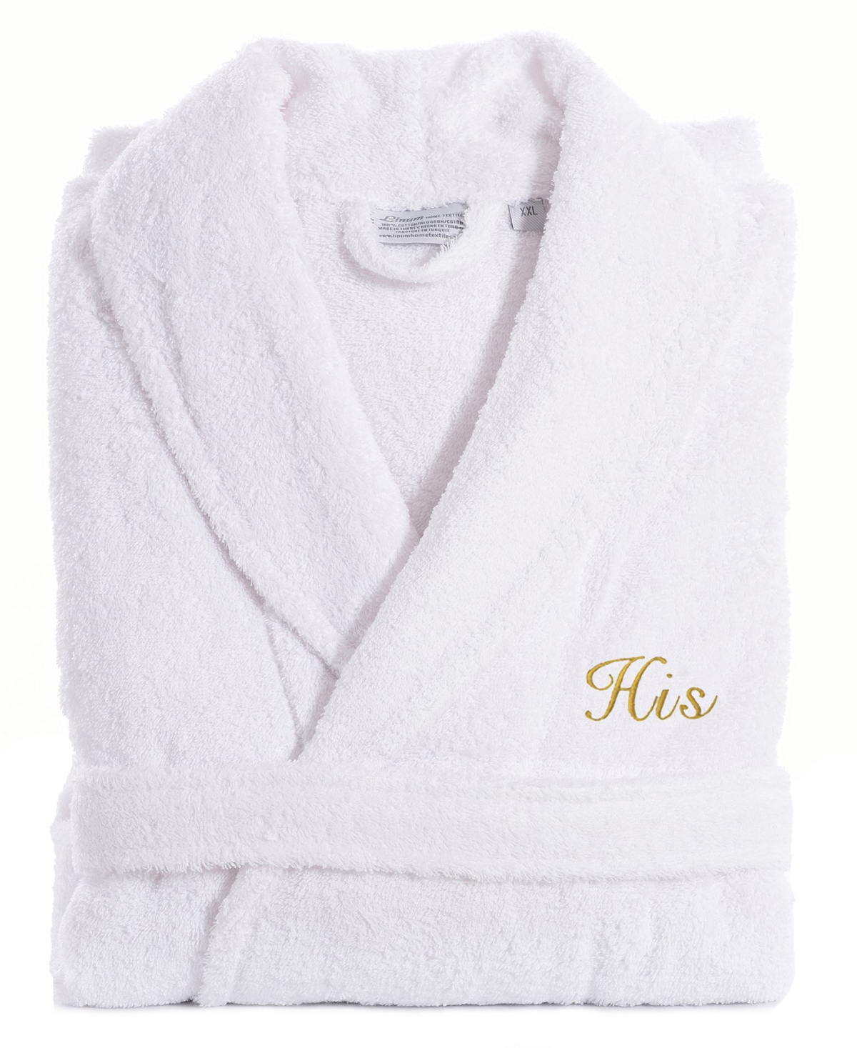 Linum Home Turkish Cotton Embroidered His Terry Bathrobe