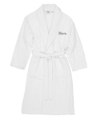 Bookman Font Turkish Cotton Embroidered Hers Terry Bathrobe