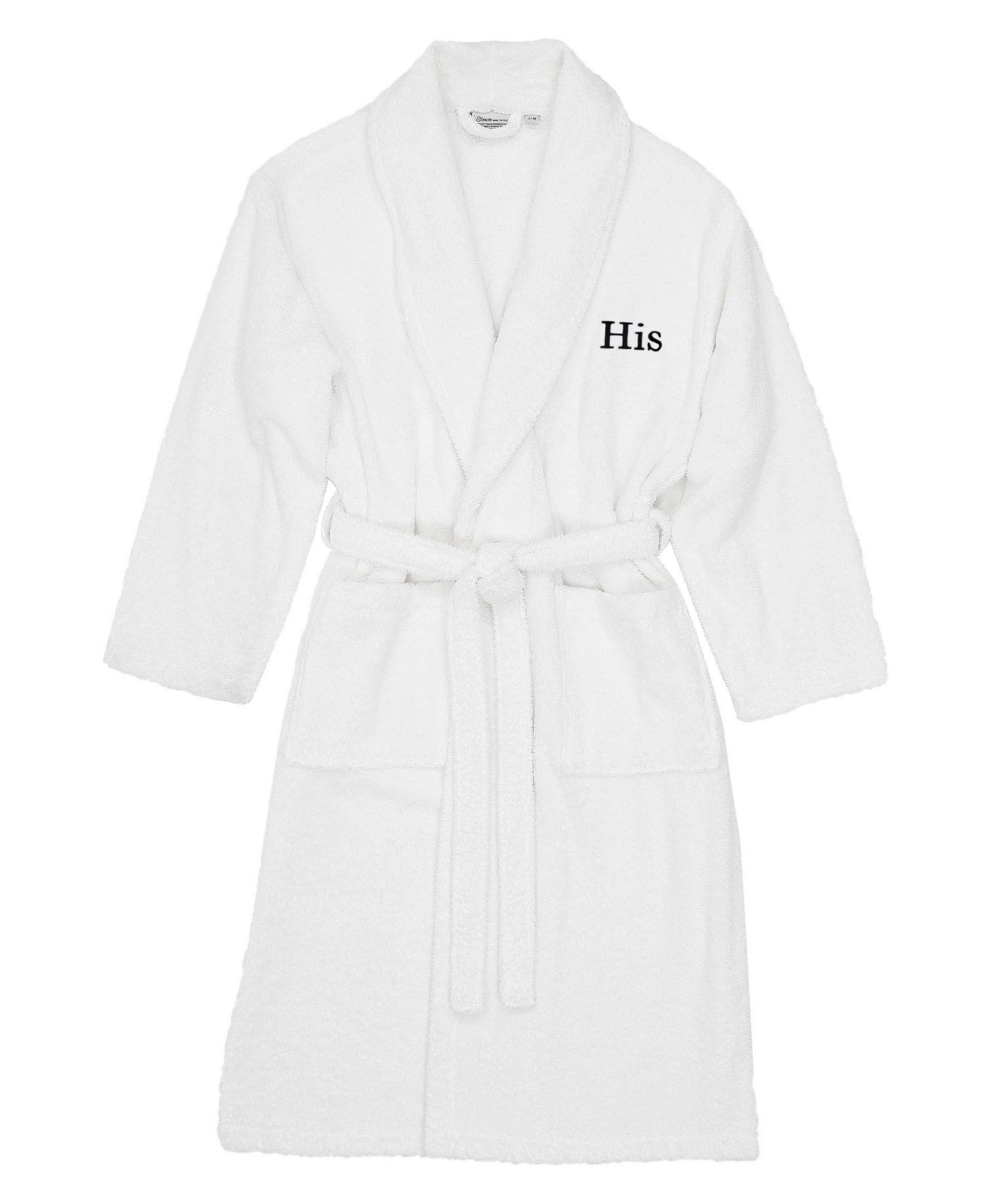 Bookman Font Turkish Cotton Embroidered His Terry Bathrobe