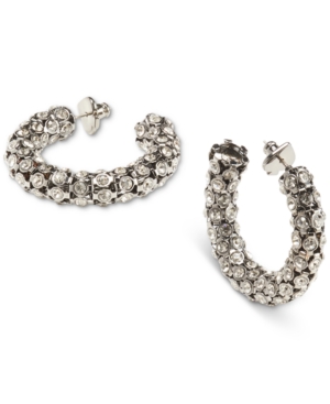 image of Kate Spade New York Small Stone-Studded Hoop Earrings, 0.9