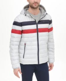 Men's Quilted Color Blocked Hooded Puffer Jacket