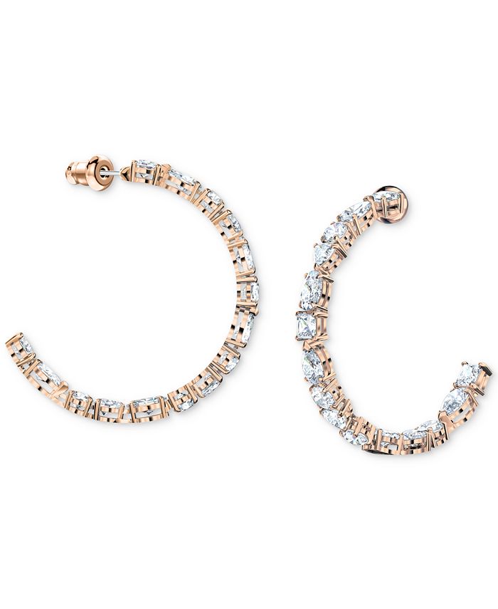 Swarovski rose gold hoops Clearance